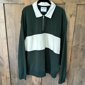 NWOT Old Navy Quarter Zip Rugby Stripe Polo